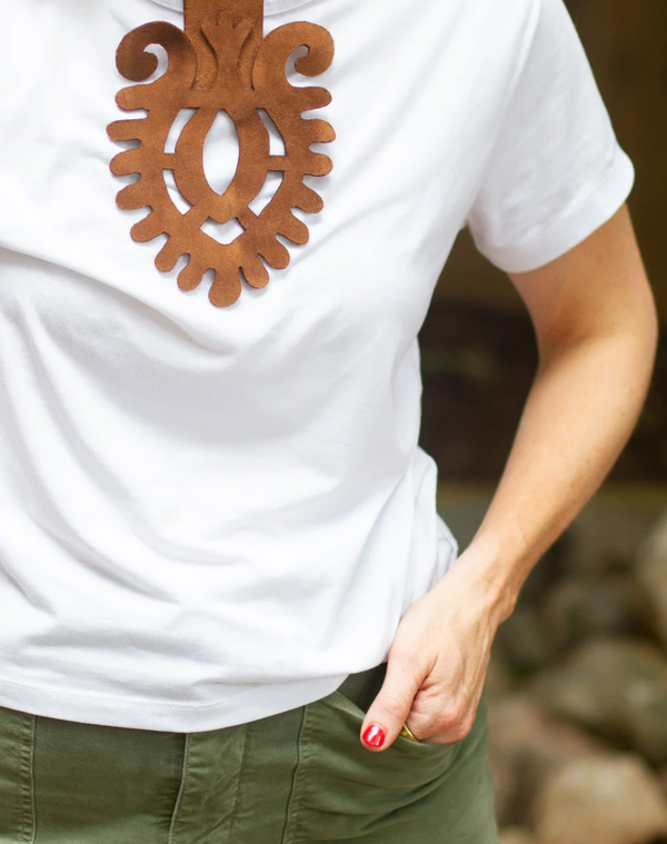 Suede Cutout Pendant