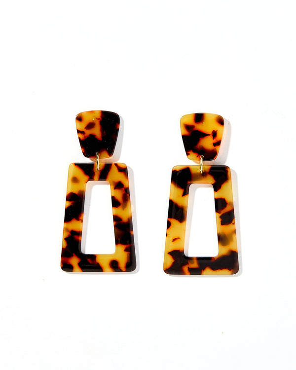 Kennedy Earrings - Brown Tortoise