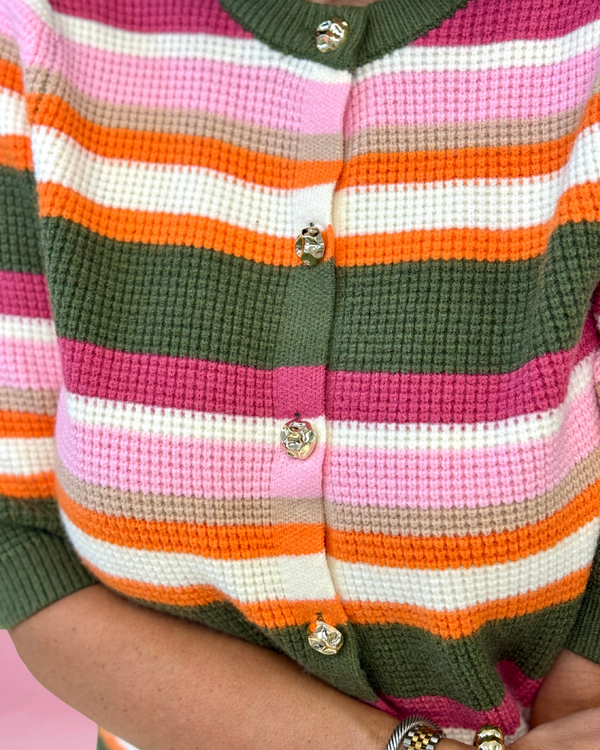 THML Pink Stripe Cardigan