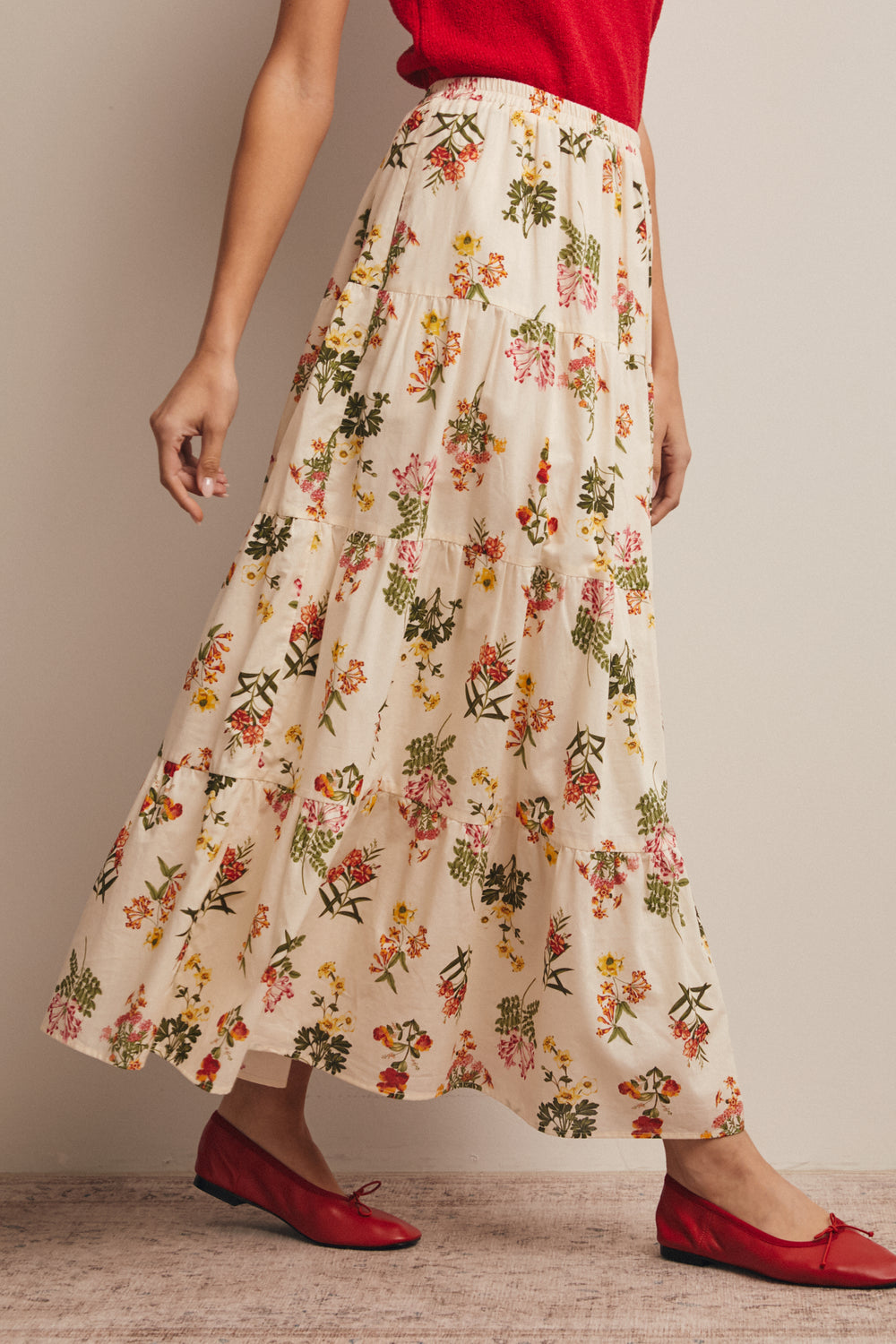 Floral Cotton Maxi Skirt