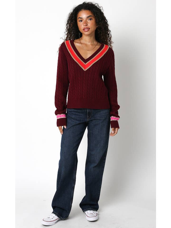 Maroon Varsity Sweater
