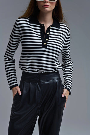 Black Stripe Polo Shirt