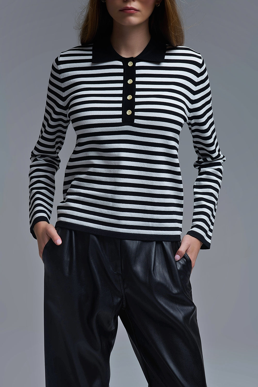 Black Stripe Polo Shirt