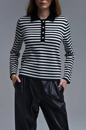 Black Stripe Polo Shirt