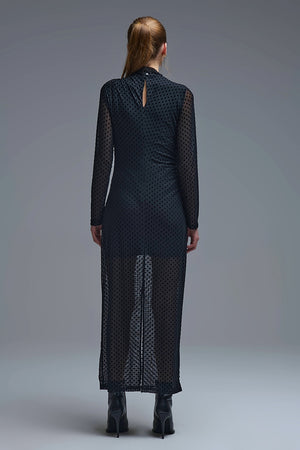 Polka dot black dress