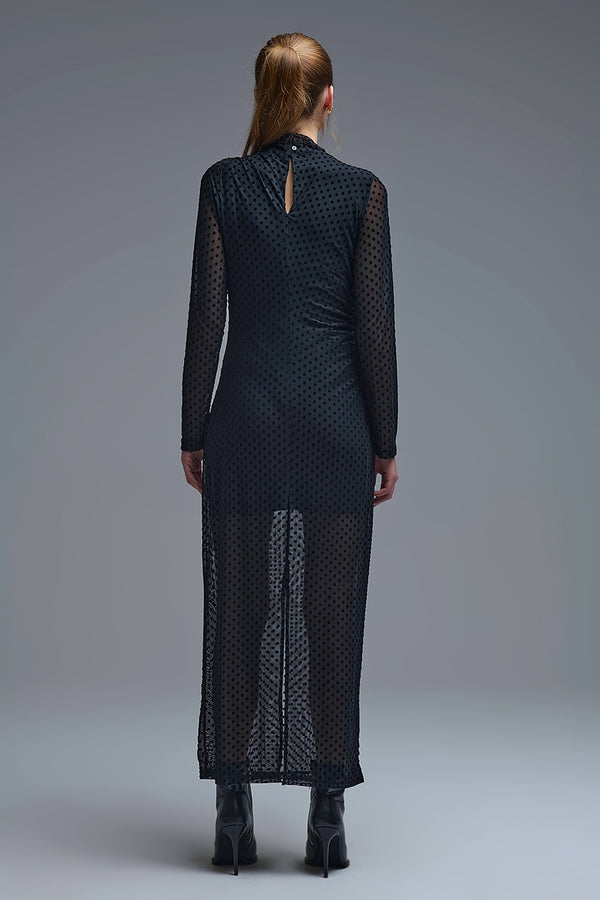 Polka dot black dress