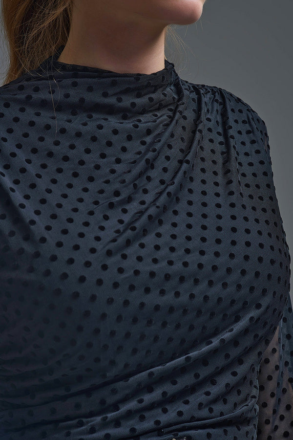 Polka dot black dress