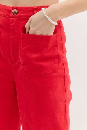 Red Ankle Trouser