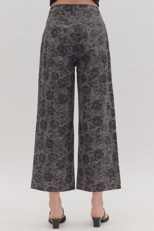 Charcoal Floral Trouser