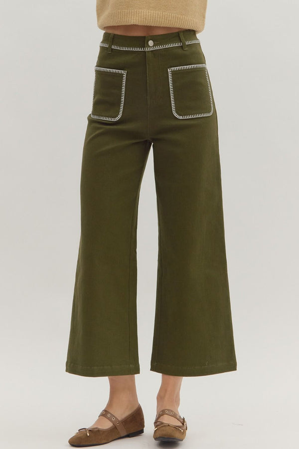 Patch Pocket Trouser - Olive