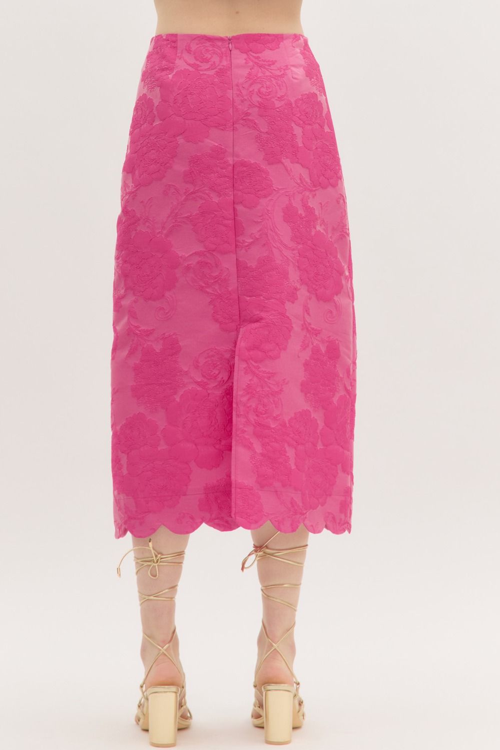 Hot Pink Jacquard Skirt - Southern Fuss