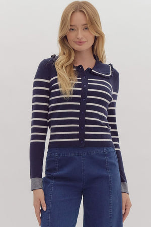 Navy striped sweater