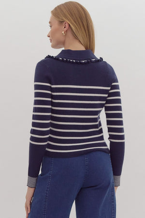 Navy striped sweater