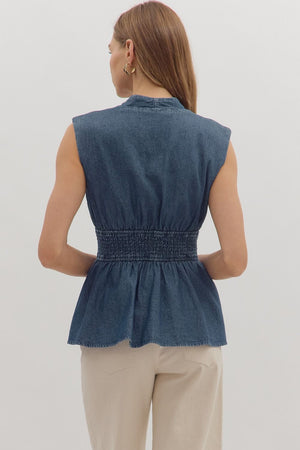 Dark Denim Peplum Top
