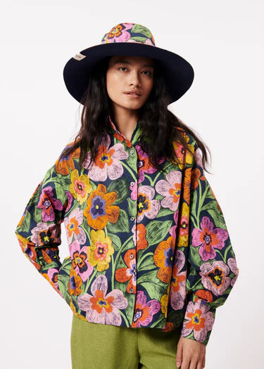 Ariane Spicy Garden Navy Shirt