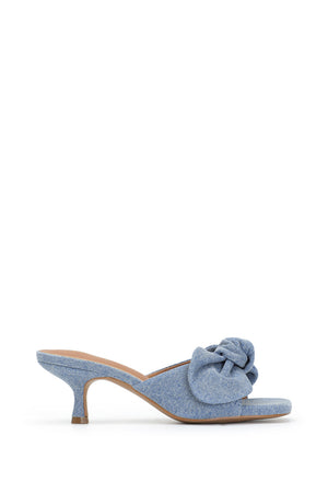 Denim Bow Kitten Heel