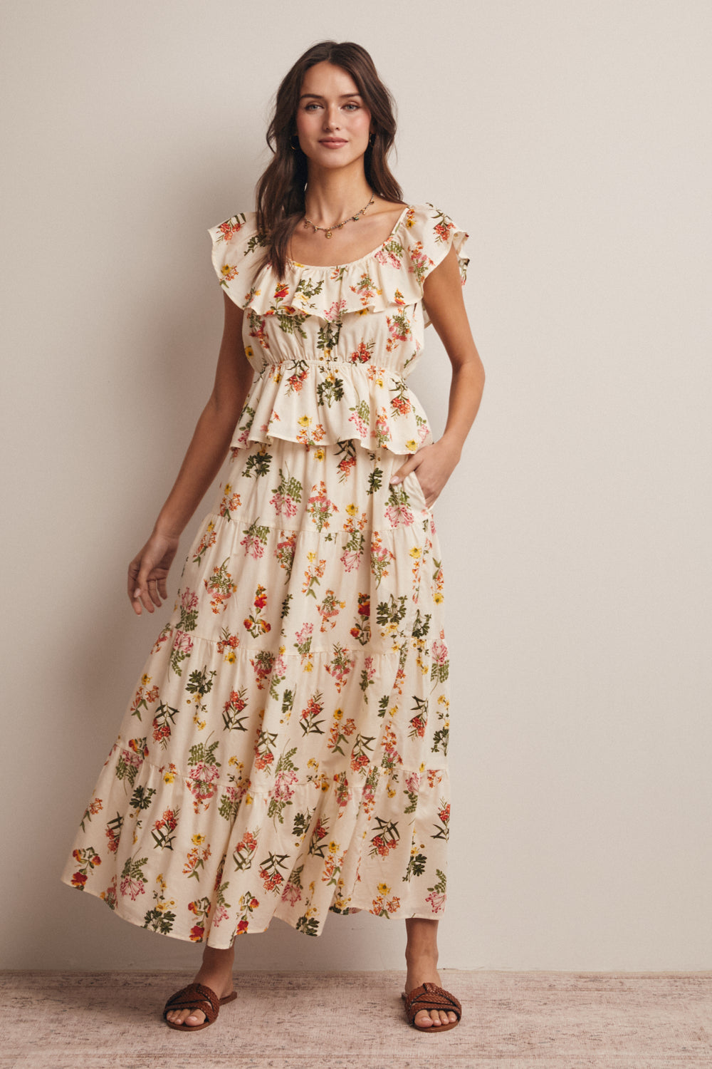 Floral Cotton Maxi Skirt