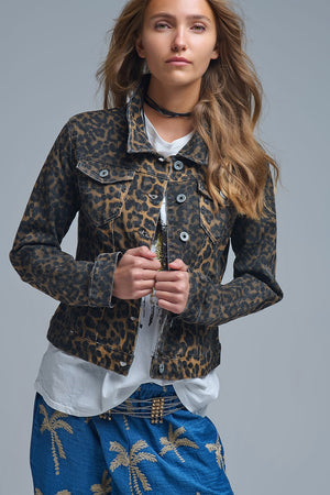 Leopard Denim Jacket