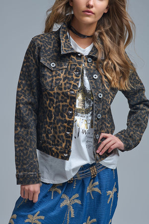 Leopard Denim Jacket