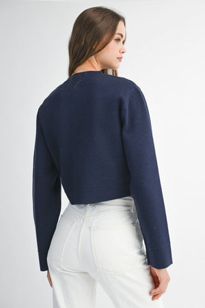Navy Heart Button Cardigan
