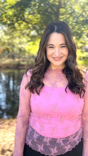 One To Remember Rose Lace Layering Top