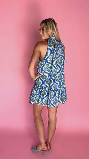 Botanical Blue Dress