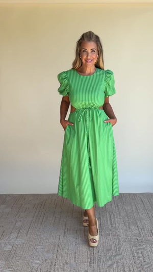 Green Cutout Maxi Dress