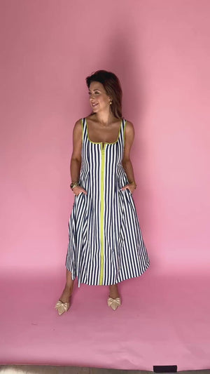 Palmetto Stripe Midi