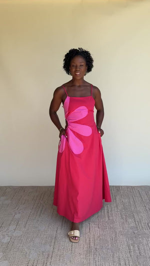 Cutout Flower Summer Dress