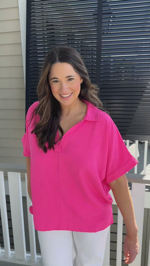 pink elevated top, spring outfit