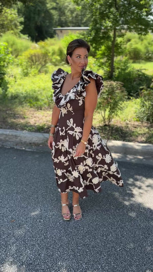 Chocolate Embroidered Dress