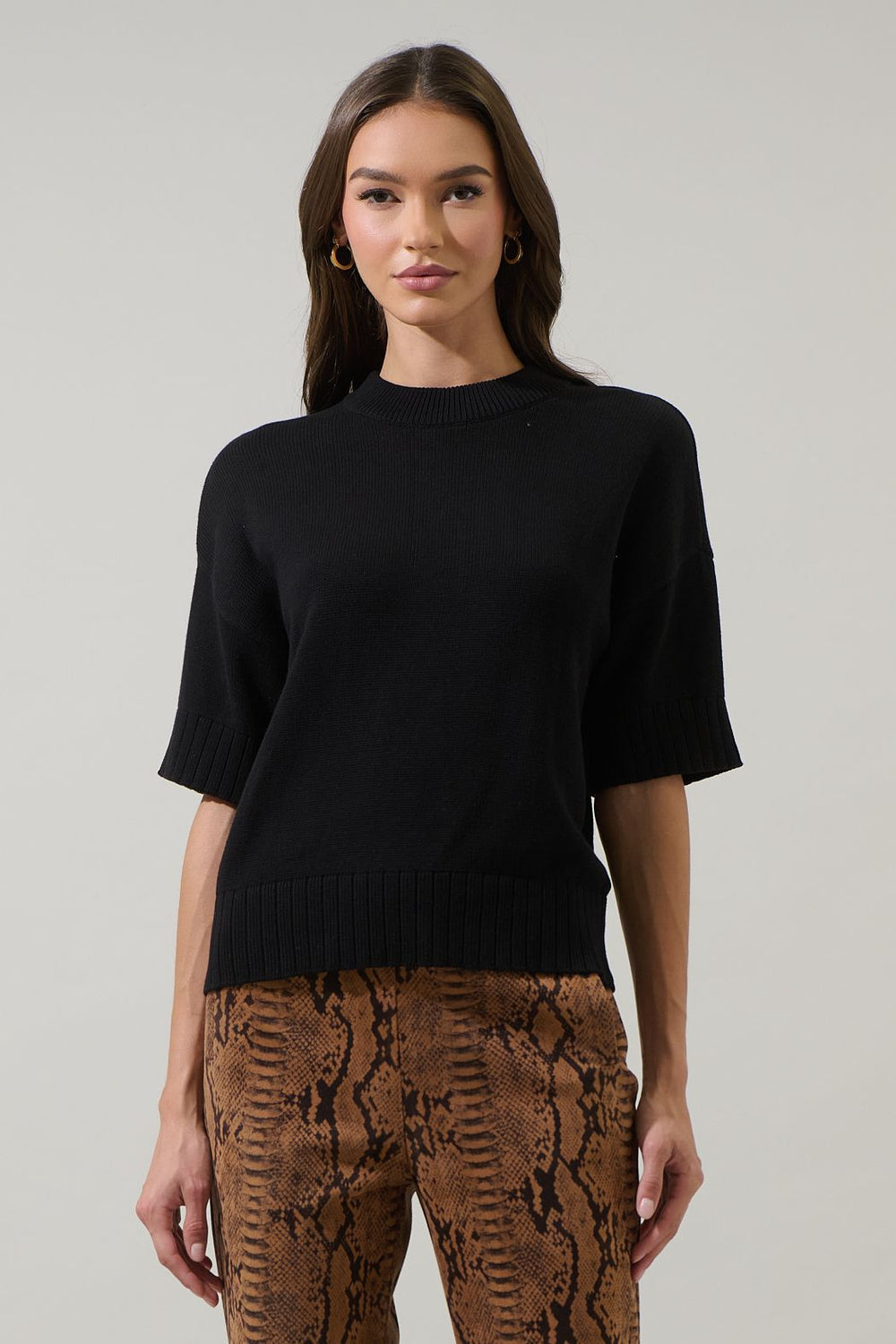 Everyday Black Drop Shoulder Sweater