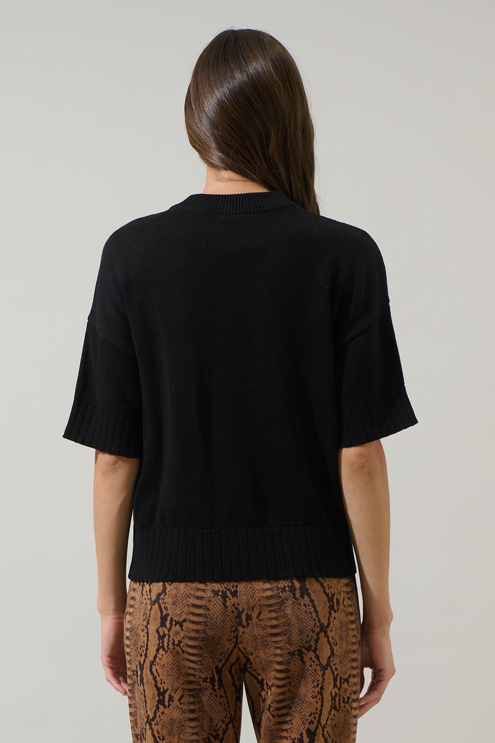 Everyday Black Drop Shoulder Sweater