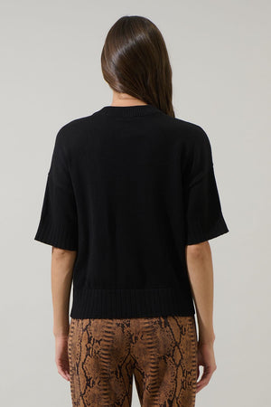 Everyday Black Drop Shoulder Sweater