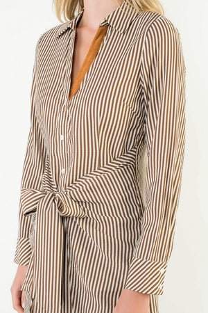 Brown Stripe Dress