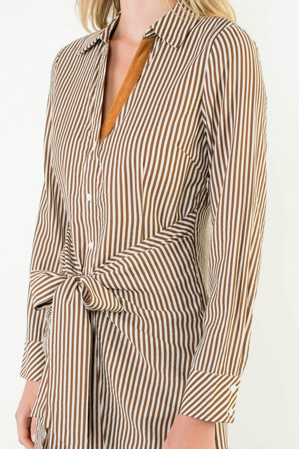 Brown Stripe Dress