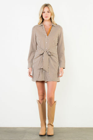 Brown Stripe Dress